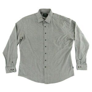 Rodd & Gunn Mens Dress Shirt XXL Grey Long Sleeve Collared Metal Button Up